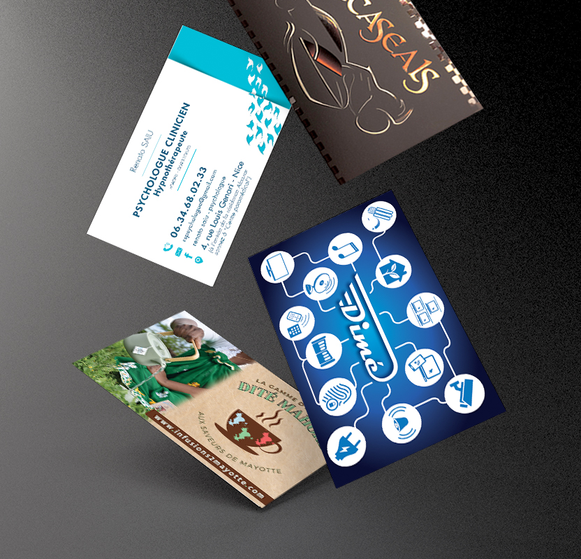 Création de cartes de visite variées, adaptées à différents univers et activités